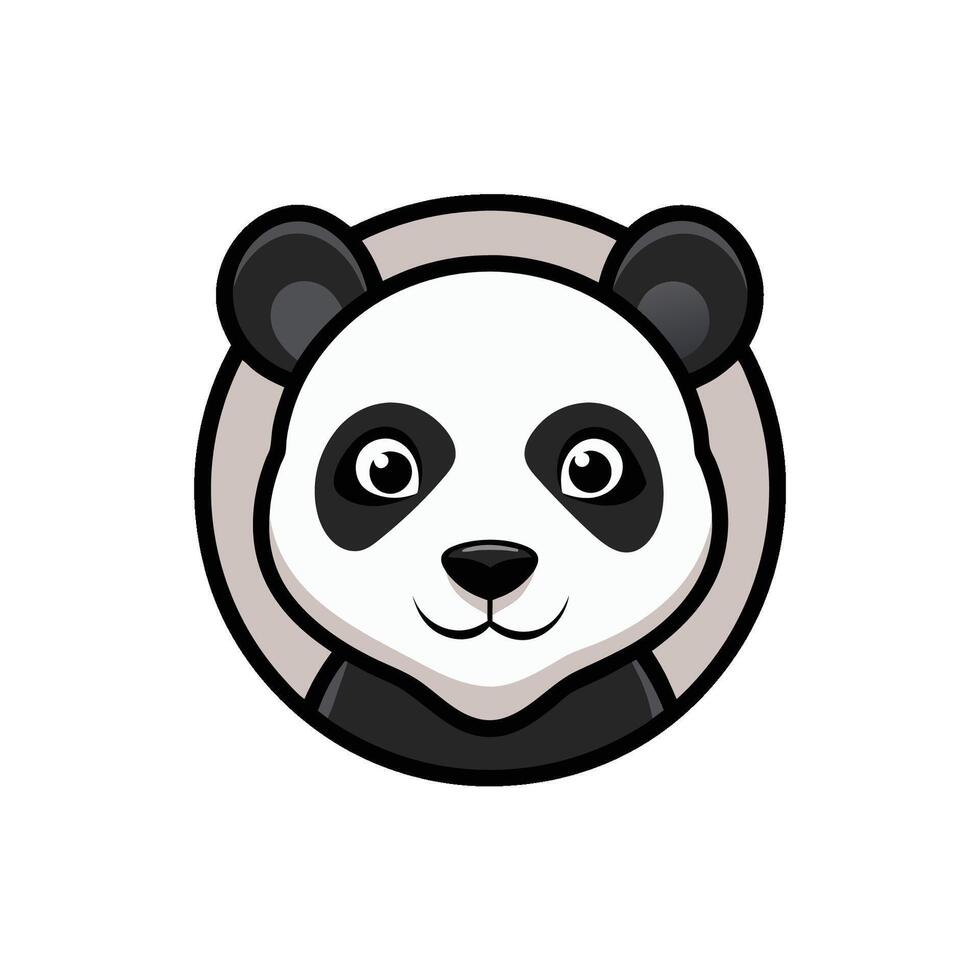 Elegant Panda Head Illustration vector