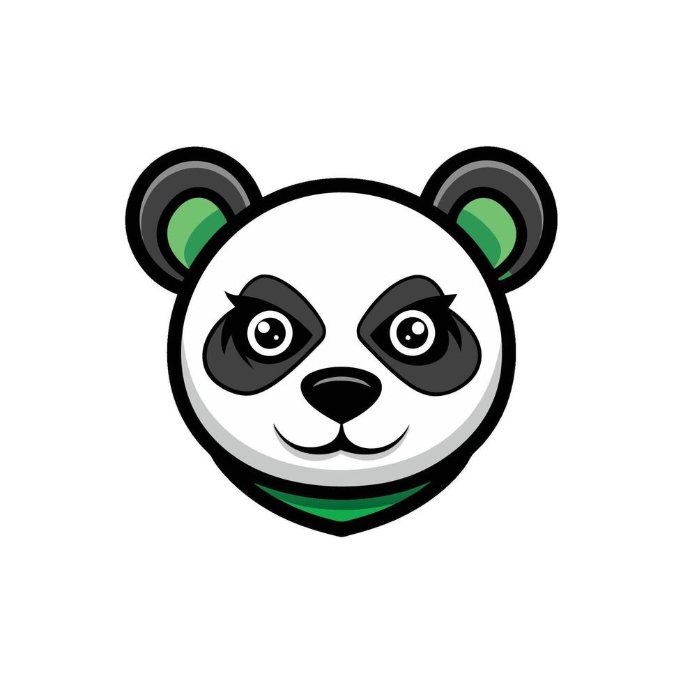 Elegant Panda Head Illustration vector