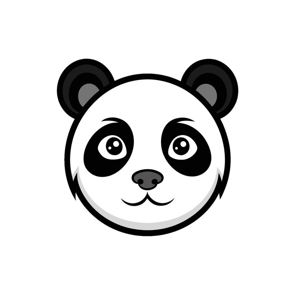 Elegant Panda Head Illustration vector
