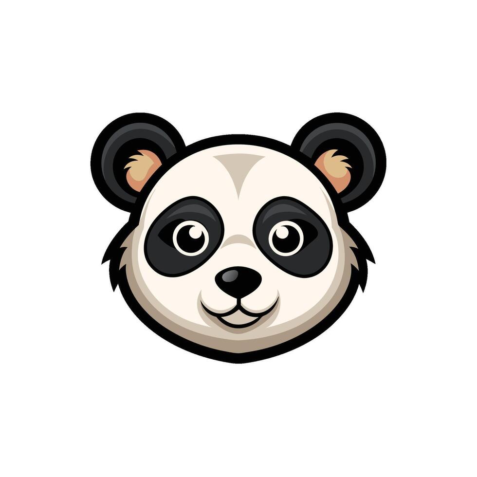 Elegant Panda Head Illustration vector