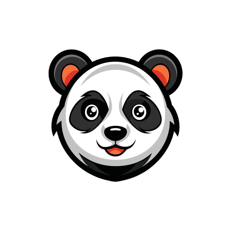 Elegant Panda Head Illustration vector
