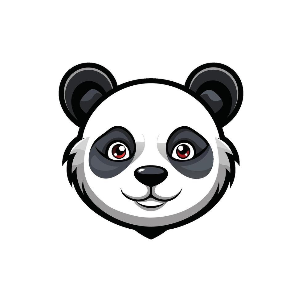 Elegant Panda Head Illustration vector