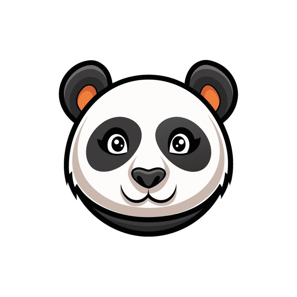 Elegant Panda Head Illustration vector