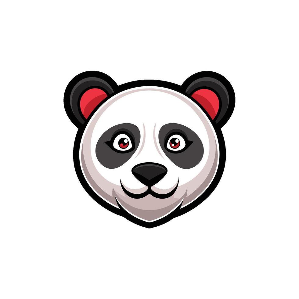 Elegant Panda Head Illustration vector