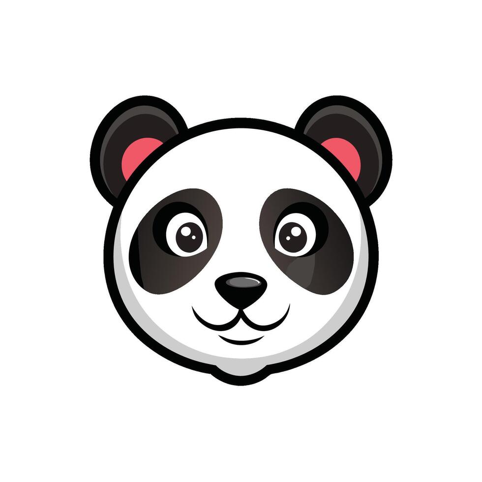 Elegant Panda Head Illustration vector