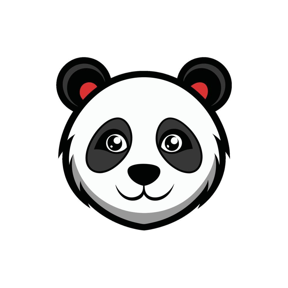 Elegant Panda Head Illustration vector