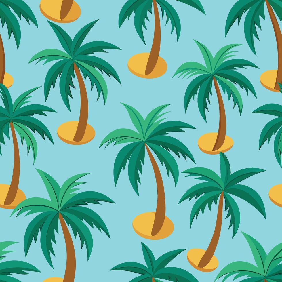 Seamless Tropical Coconut Tree Pattern for Summer Vibes and Beach-Themed Designs vector