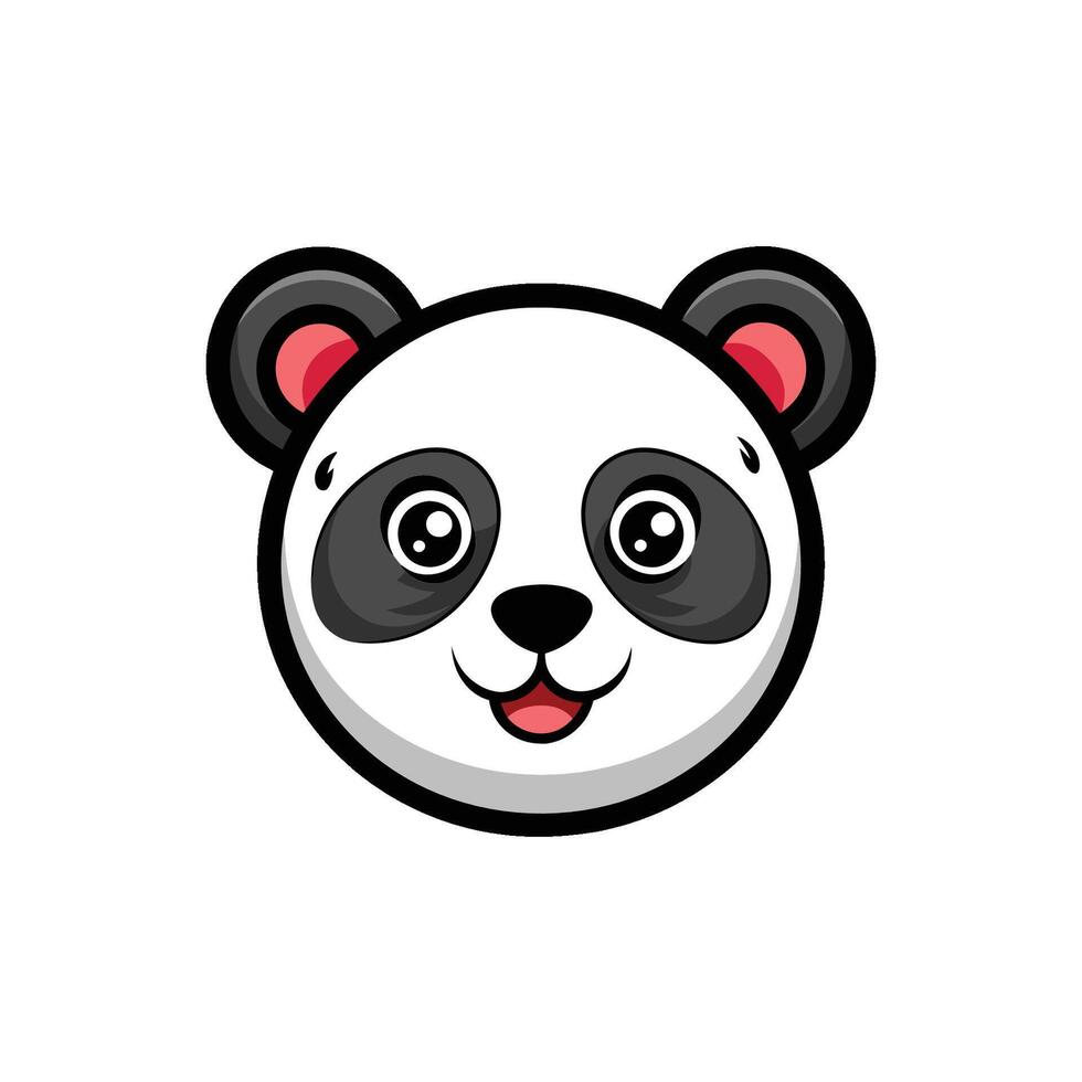 Elegant Panda Head Illustration vector