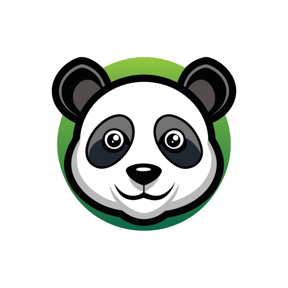 Elegant Panda Head Illustration vector
