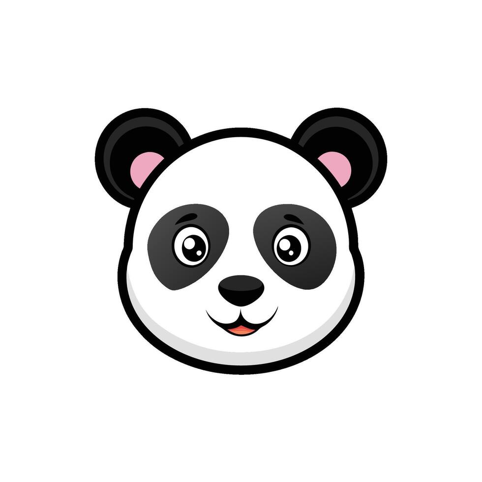 Elegant Panda Head Illustration vector