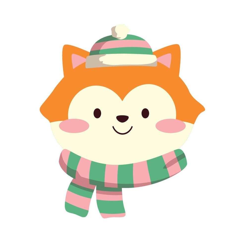Winter Animal Set Fox vector