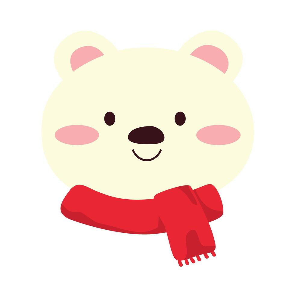 Winter Animal Set Polar bear vector