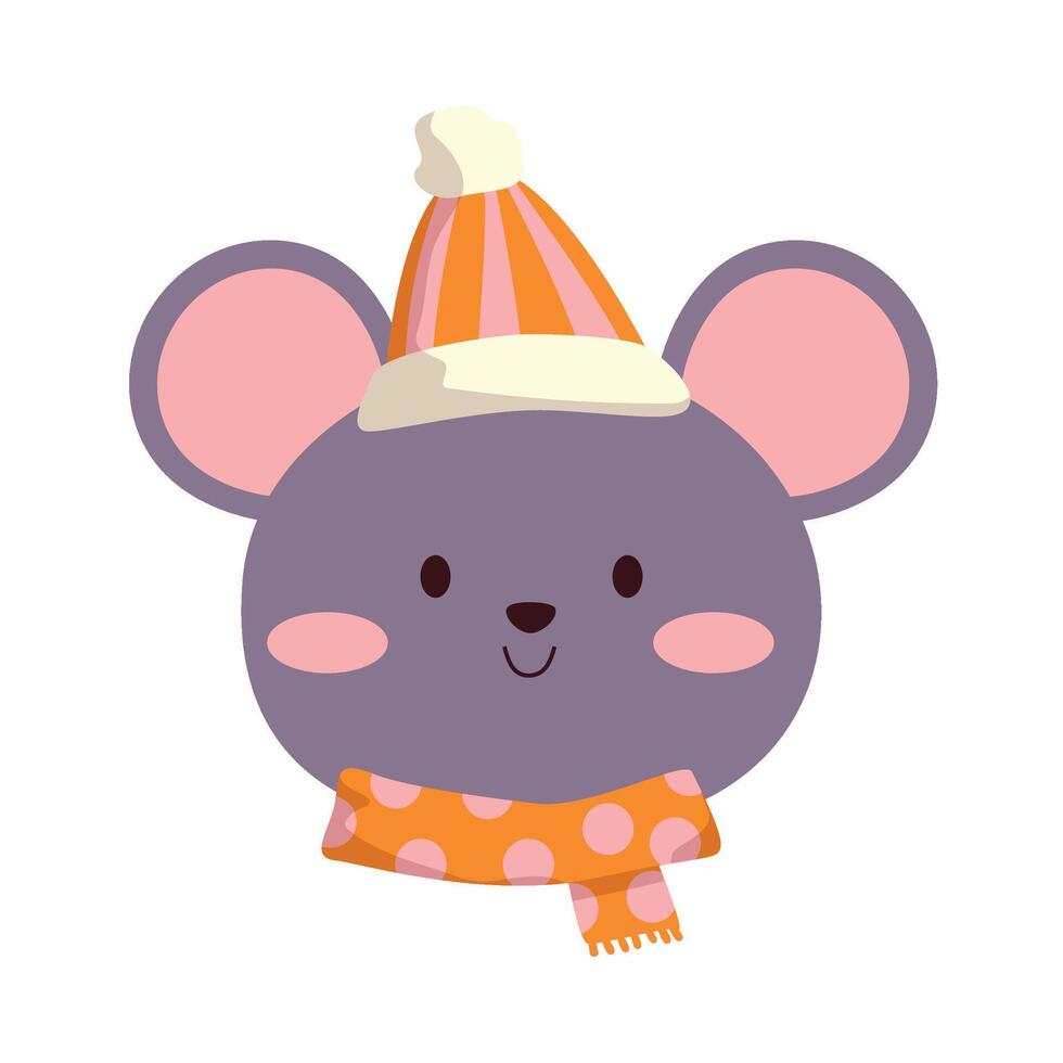 Winter Animal Set Mouse vector