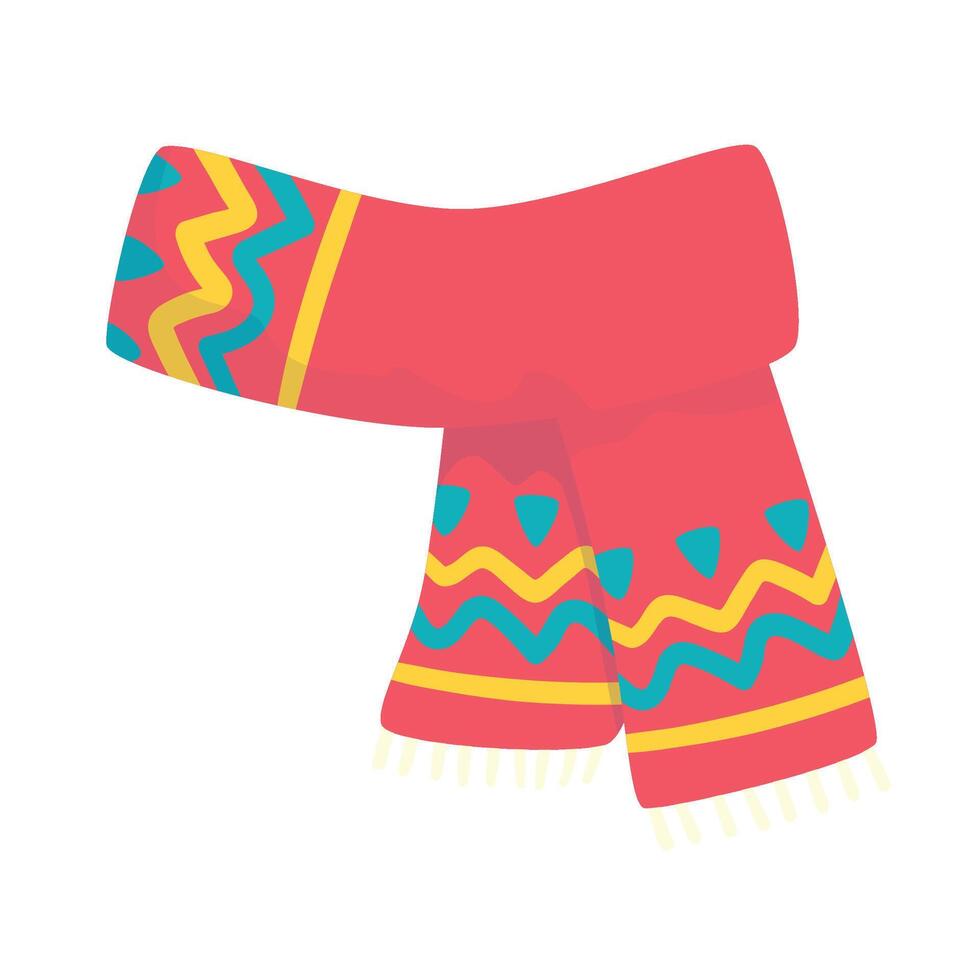 Winter Knit Cloth Set Red syal vector