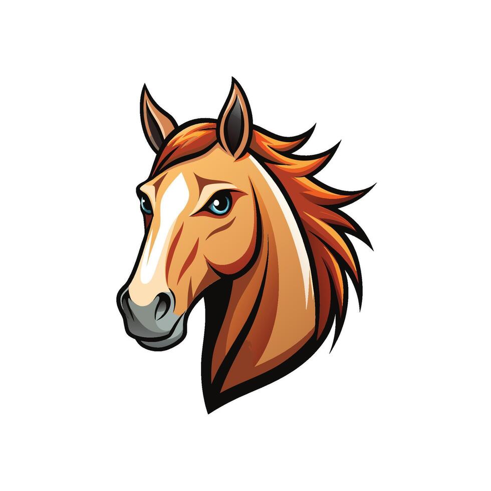 Strong animal Stylized Horse head face design vector