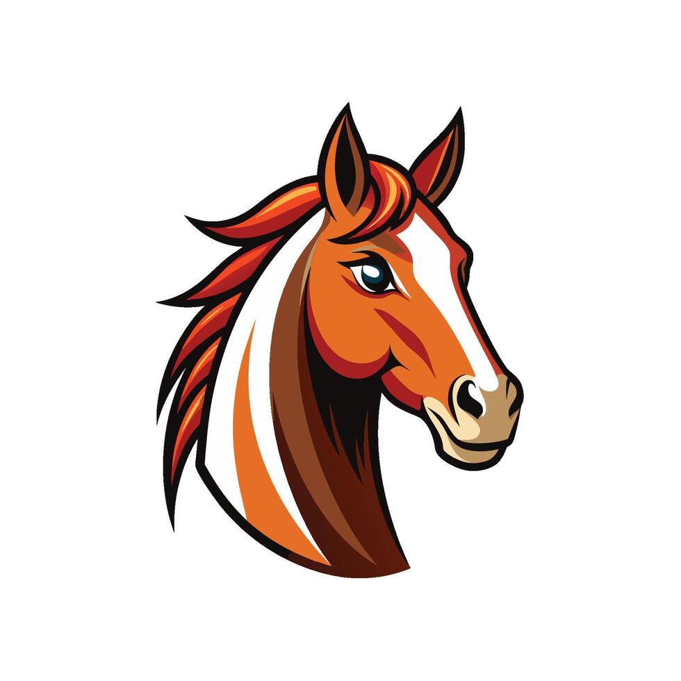 Strong animal Stylized Horse head face design vector