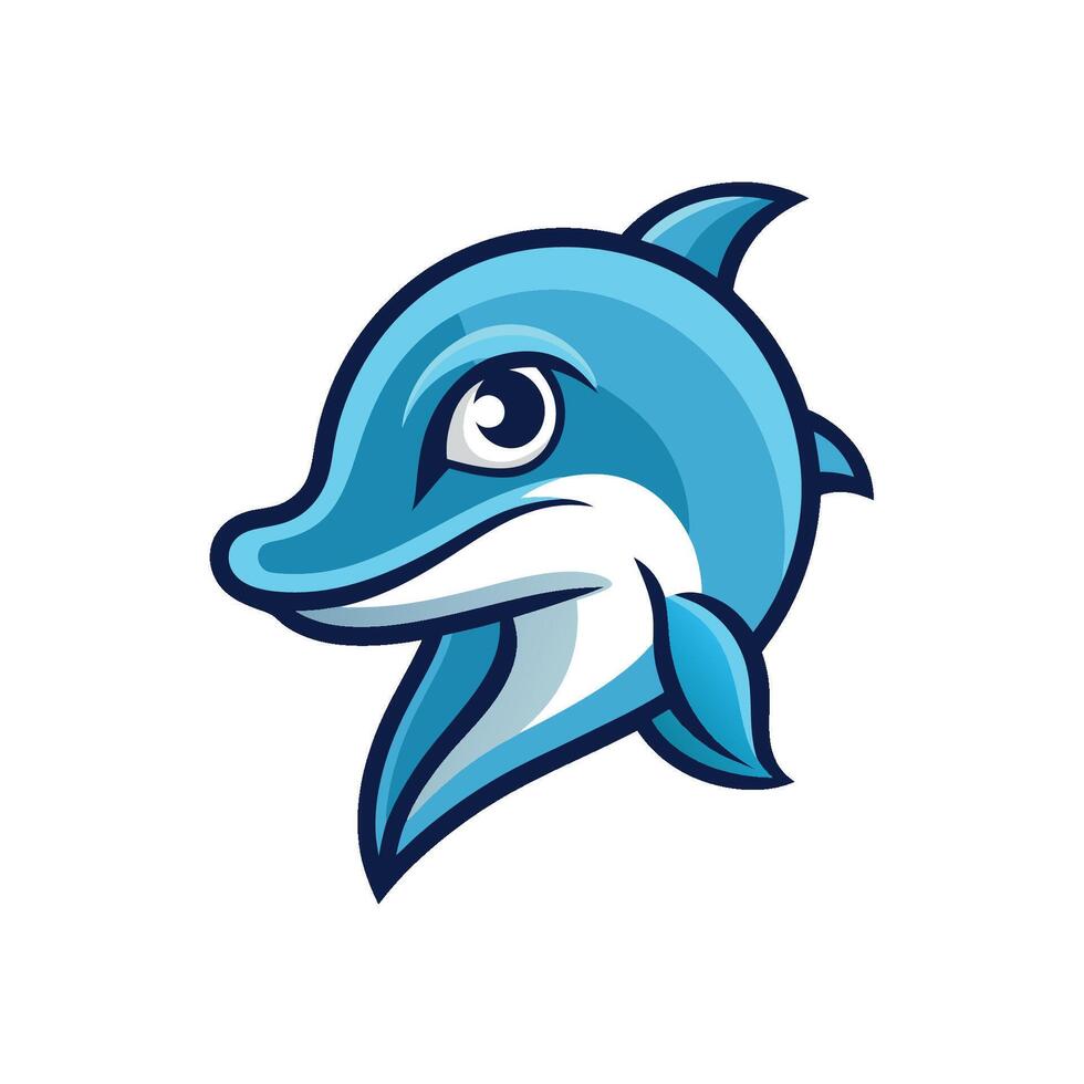 Minimal Dolphin logo Cartoon Shape vector