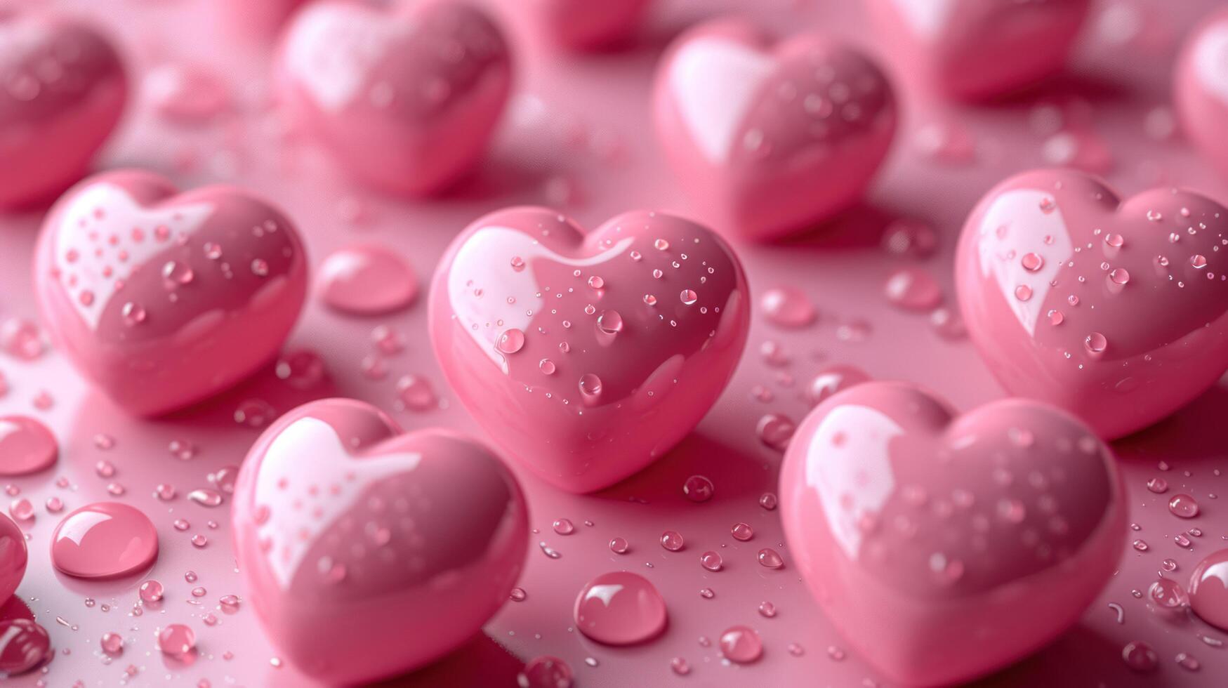 Aesthetic perfection in a pastel monochrome print, featuring pink hearts on seamless background. Elevate your designs with this minimal yet impactful pattern, ideal for Valentine's Day or weddings. photo