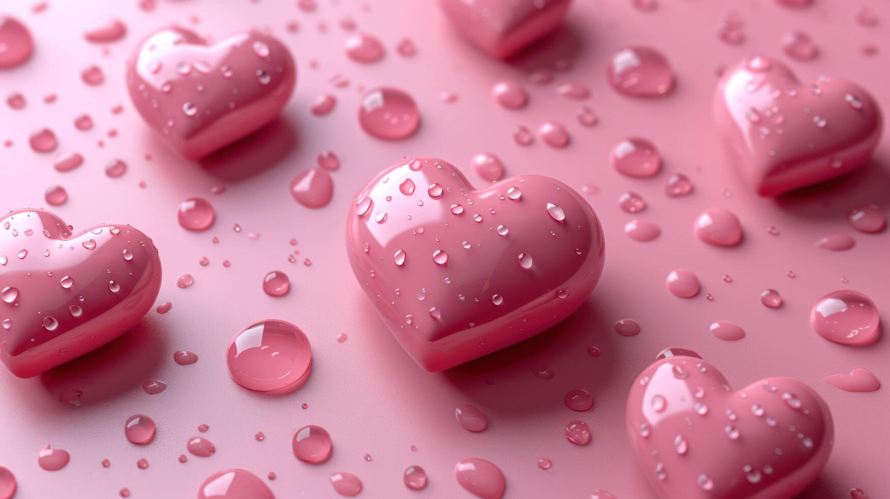 Aesthetic perfection in a pastel monochrome print, featuring pink hearts on seamless background. Elevate your designs with this minimal yet impactful pattern, ideal for Valentine's Day or weddings. photo