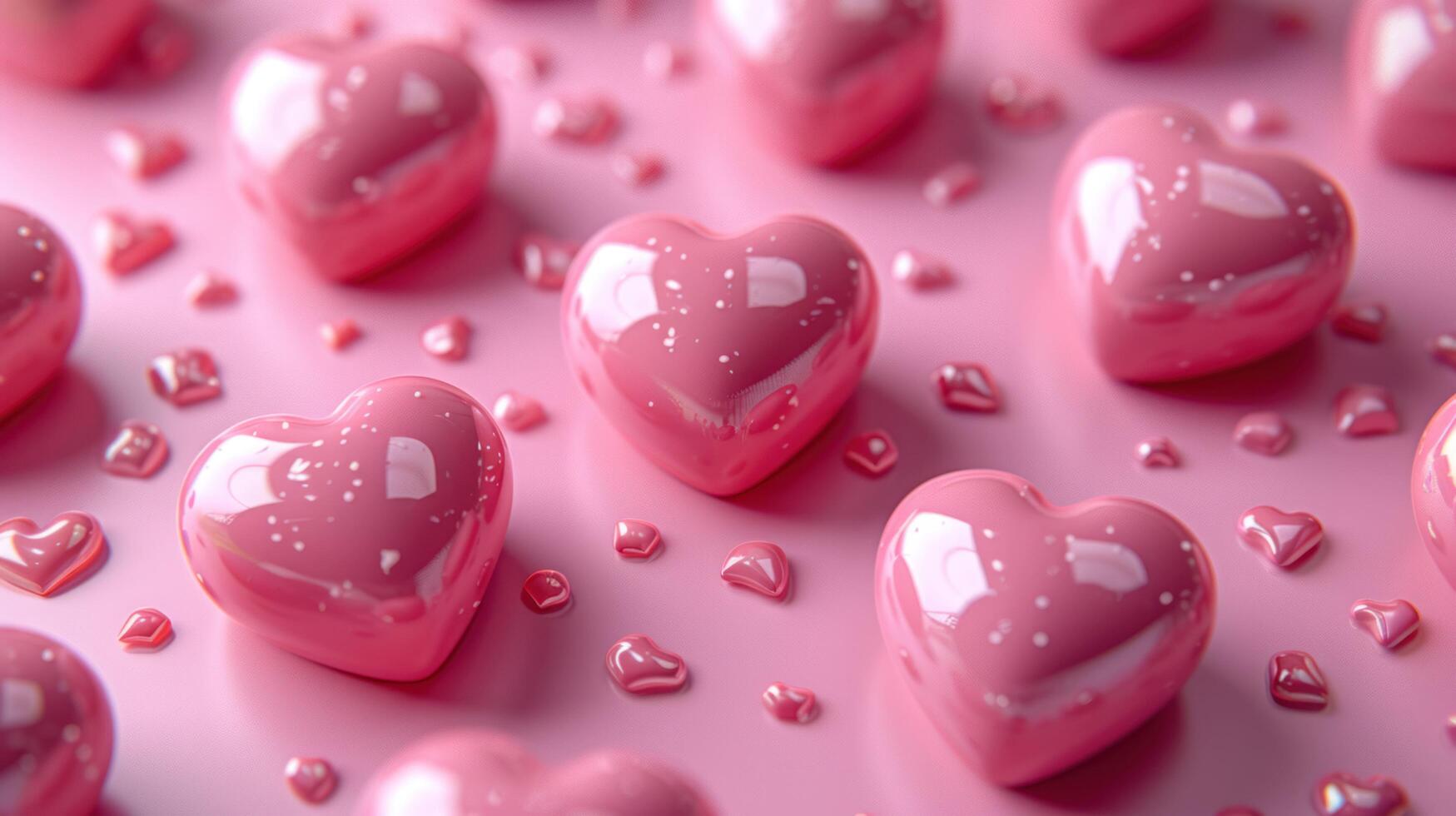 Aesthetic perfection in a pastel monochrome print, featuring pink hearts on seamless background. Elevate your designs with this minimal yet impactful pattern, ideal for Valentine's Day or weddings. photo