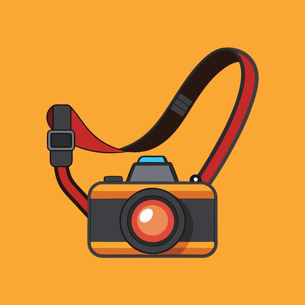 Cute Cartoon Camera Strap Template vector