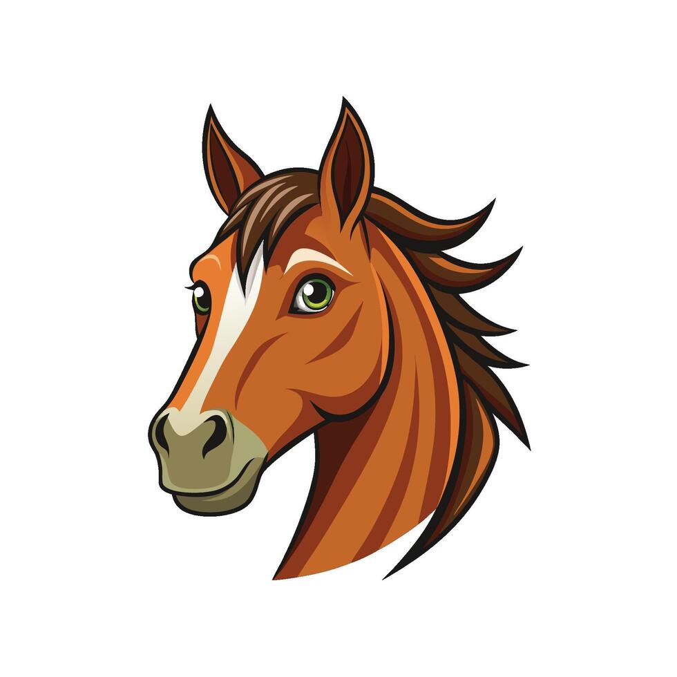 Strong animal Stylized Horse head face design vector
