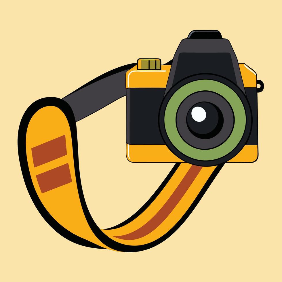 Cute Cartoon Camera Strap Template vector