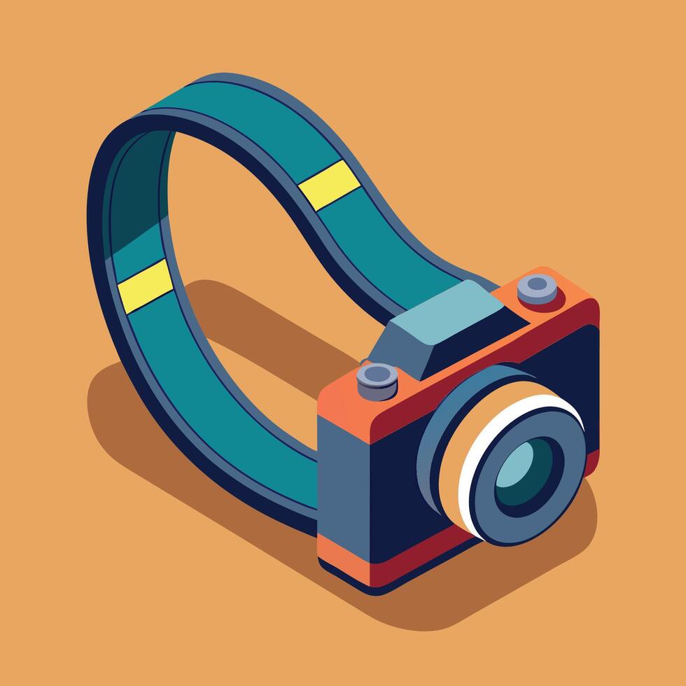 Cute Cartoon Camera Strap Template vector