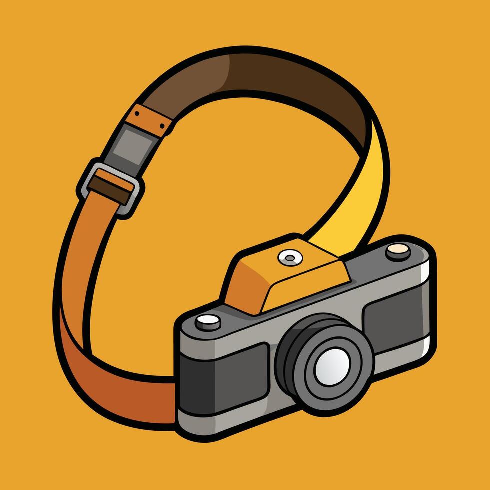 Cute Cartoon Camera Strap Template vector