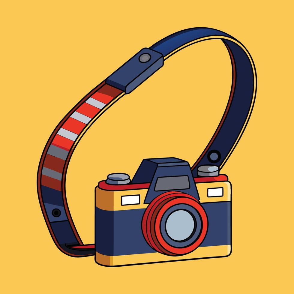 Cute Cartoon Camera Strap Template vector