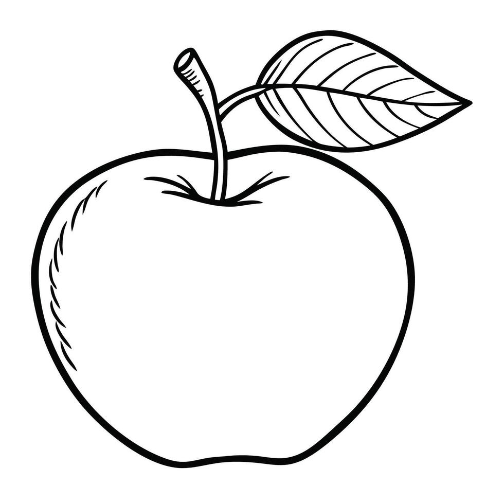 Black and White Apple illustration. Ready for coloring vector