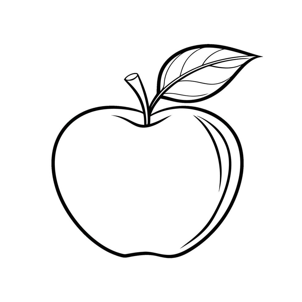 Black and White Apple drawing. Ready for coloring vector