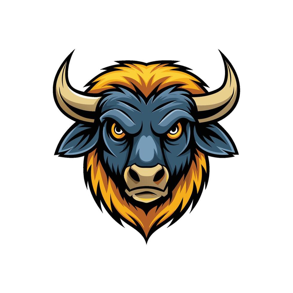 Buffalo head icon logo design on white background vector