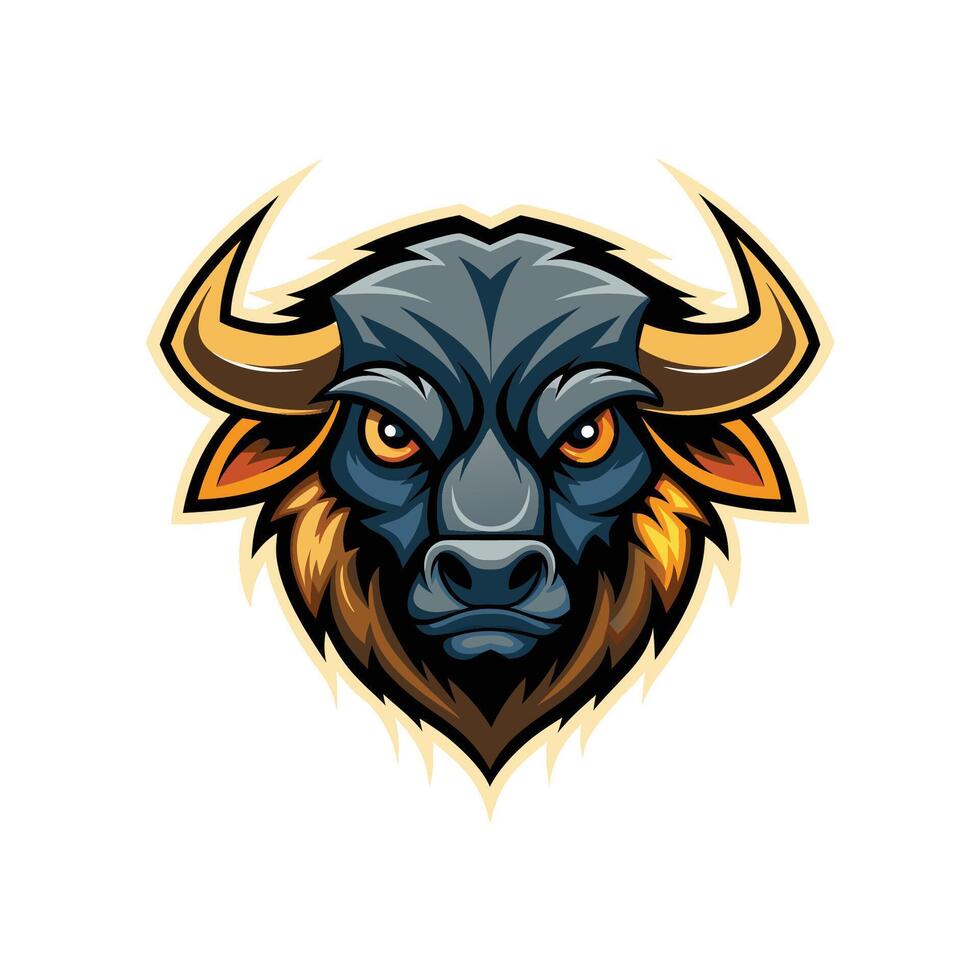 Buffalo head icon logo design on white background vector