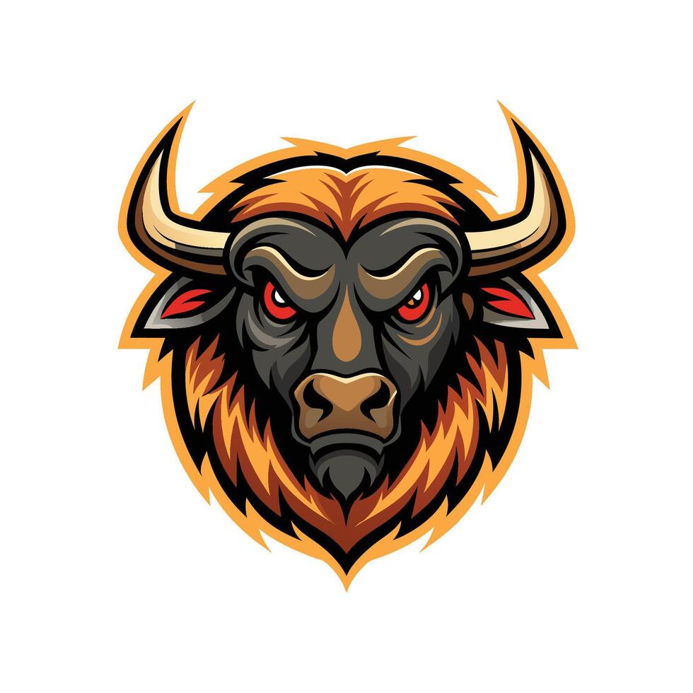 Buffalo head icon logo design on white background vector