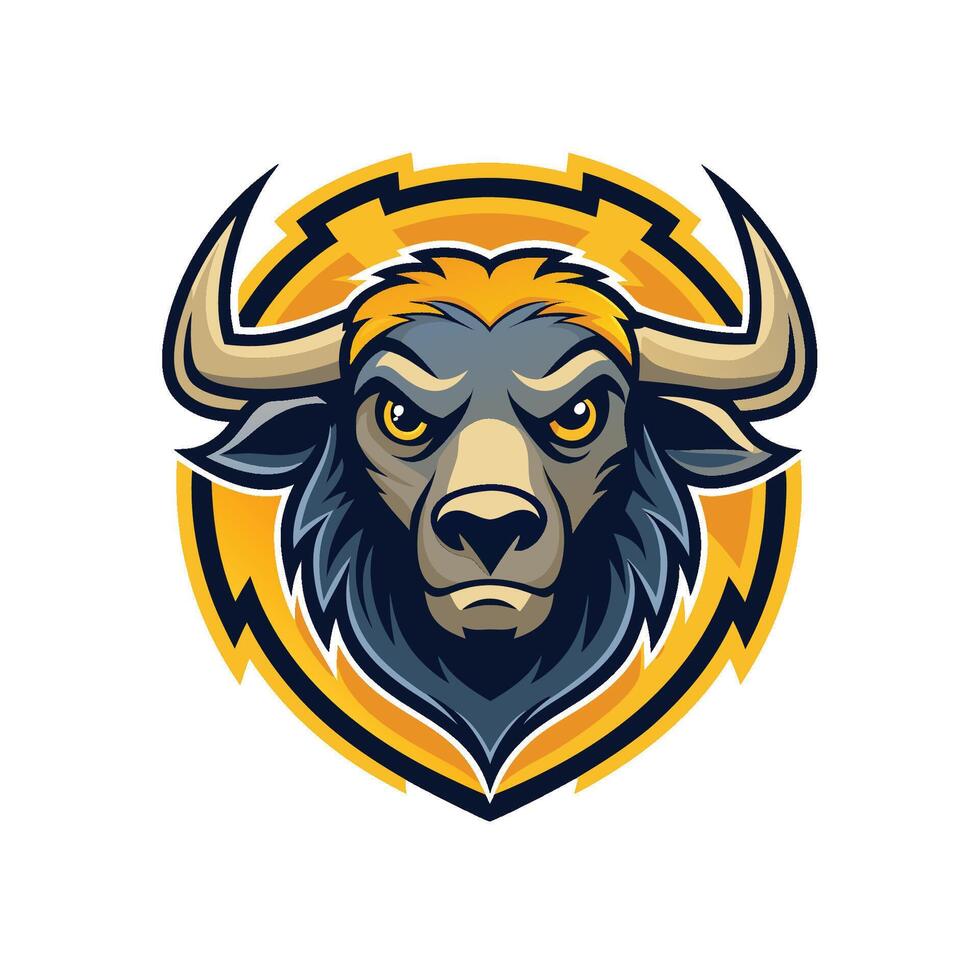 Buffalo head icon logo design on white background vector