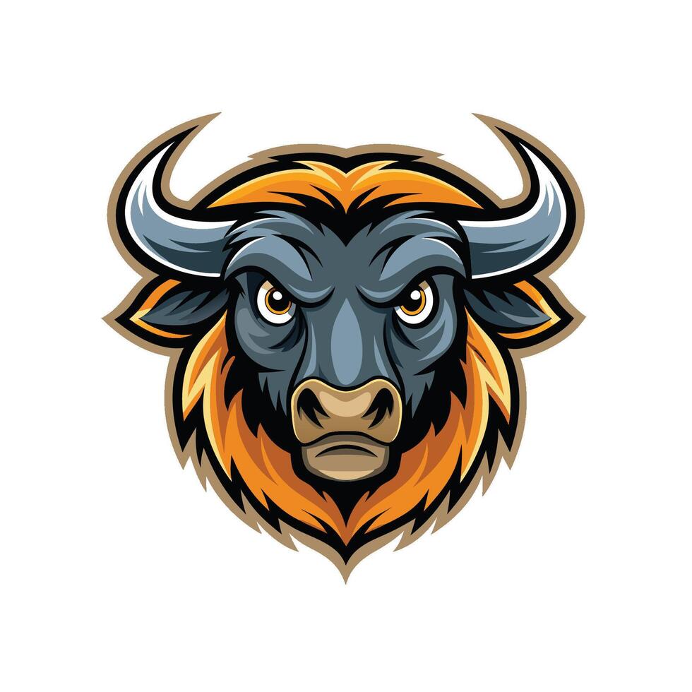 Buffalo head icon logo design on white background vector