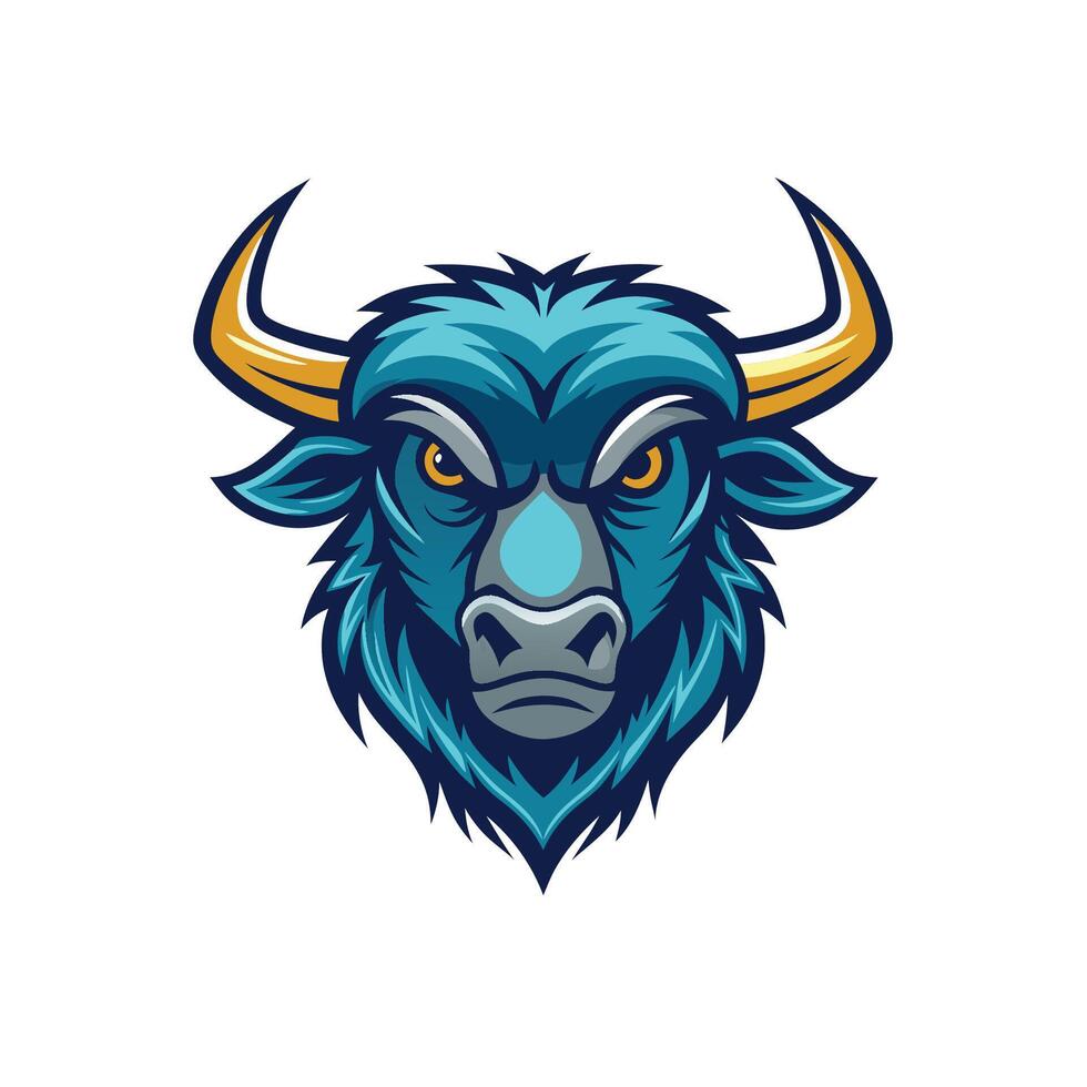 Buffalo head icon logo design on white background vector