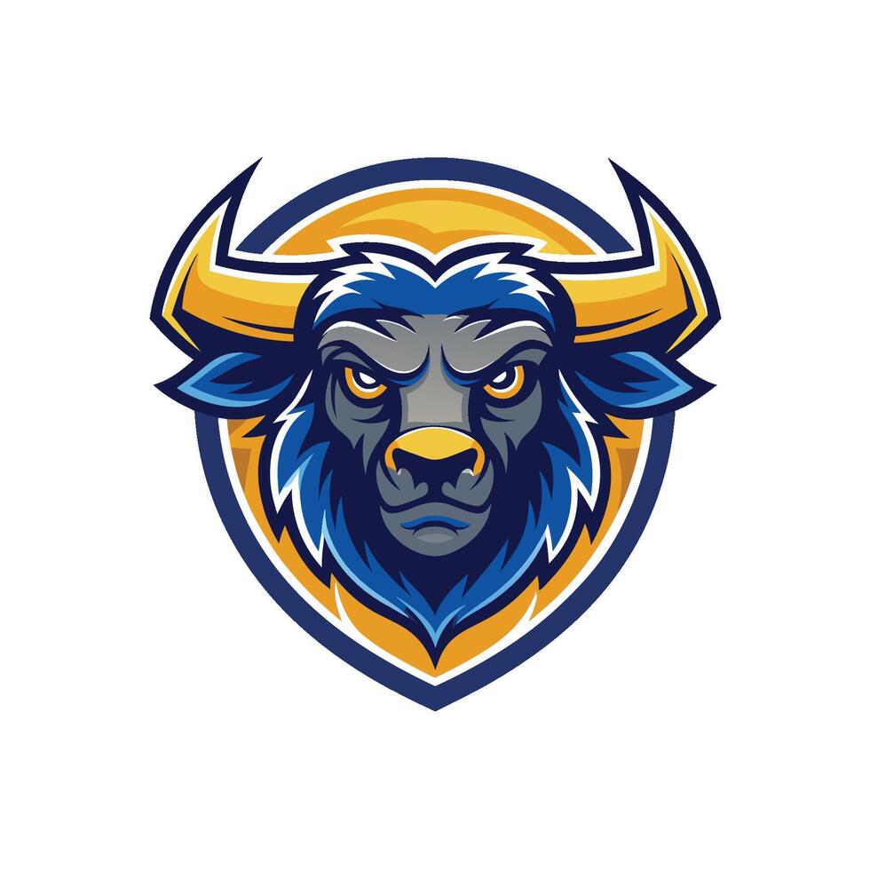 Buffalo head icon logo design on white background vector