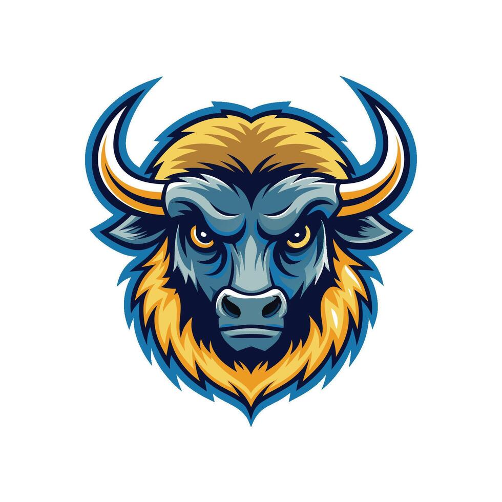 Buffalo head icon logo design on white background vector