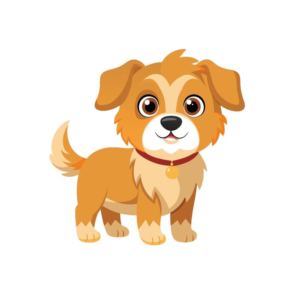 Cartoon dog with Happy expression on white background vector