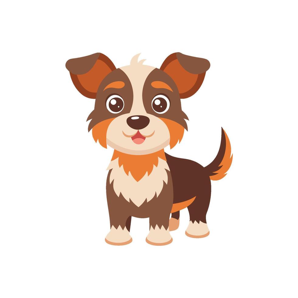Cartoon dog with Happy expression on white background vector