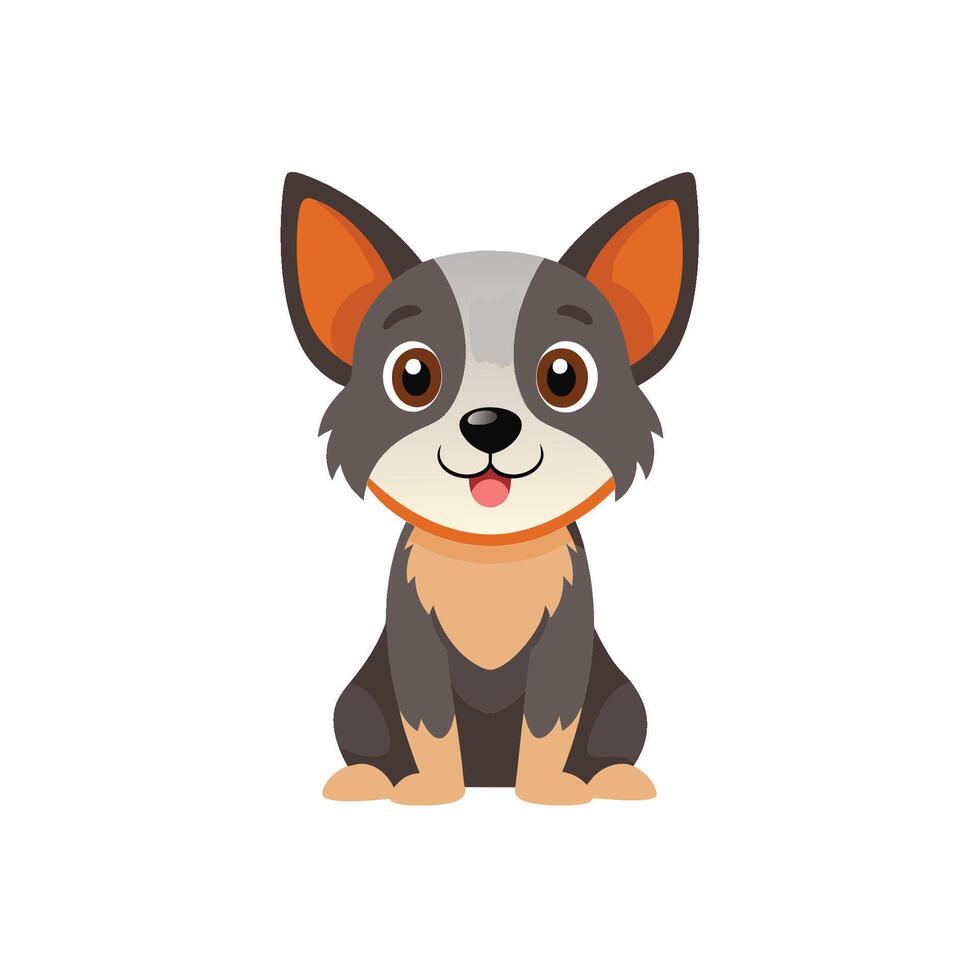 Cartoon dog with Happy expression on white background vector