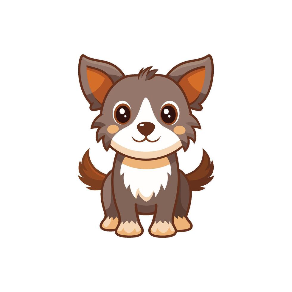Cartoon dog with Happy expression on white background vector