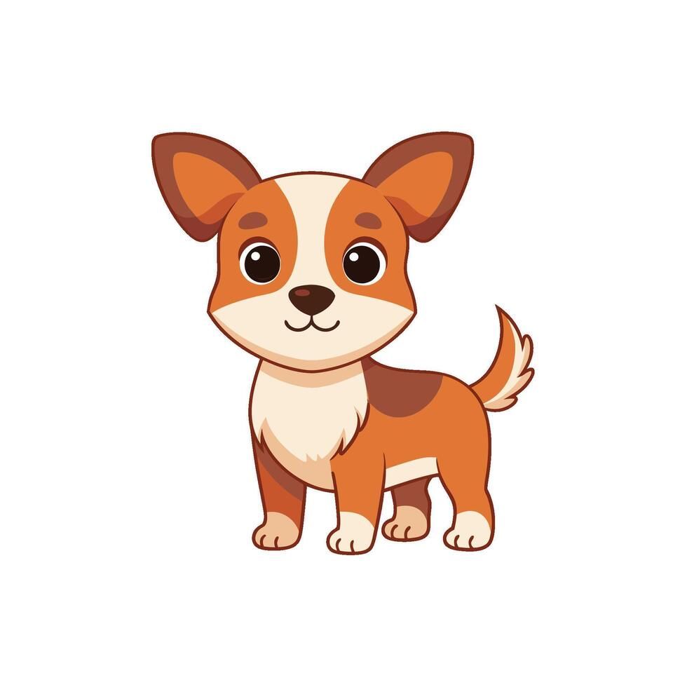 Cartoon dog with Happy expression on white background vector