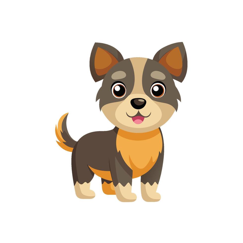 Cartoon dog with Happy expression on white background vector