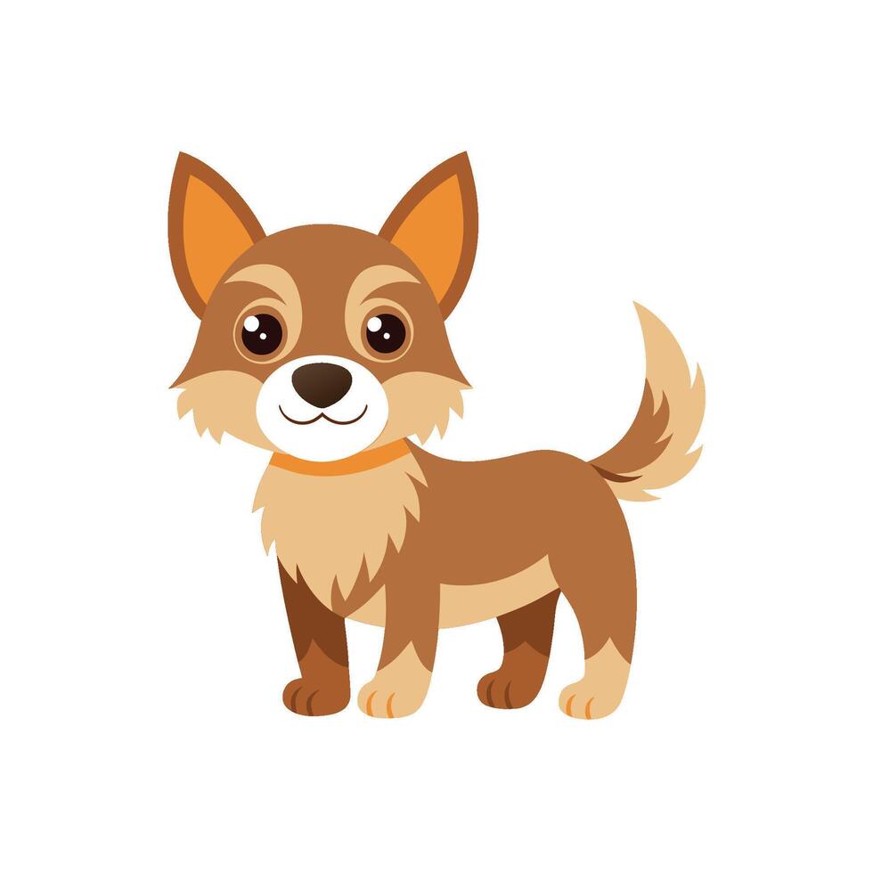 Cartoon dog with Happy expression on white background vector