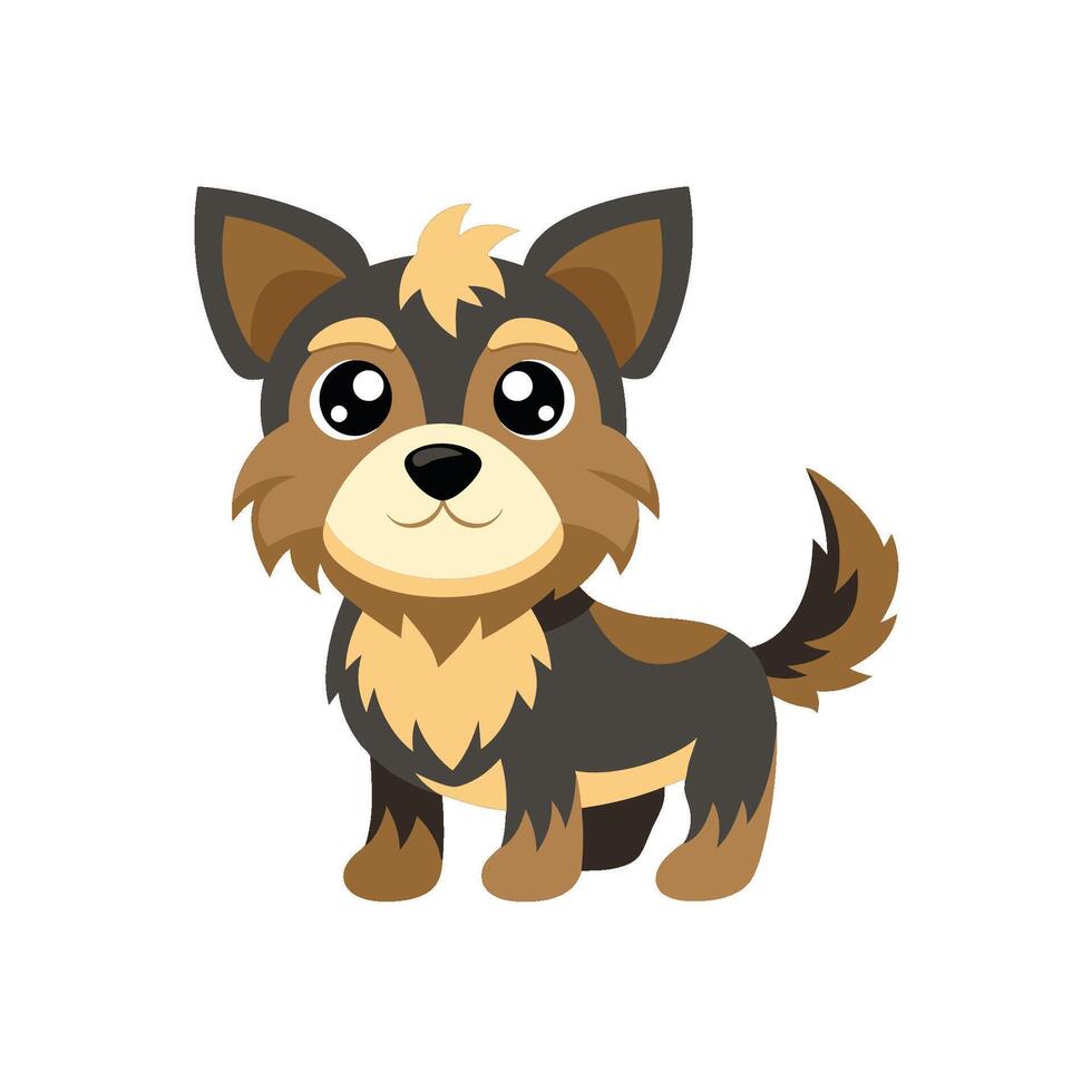 Cartoon dog with Happy expression on white background vector