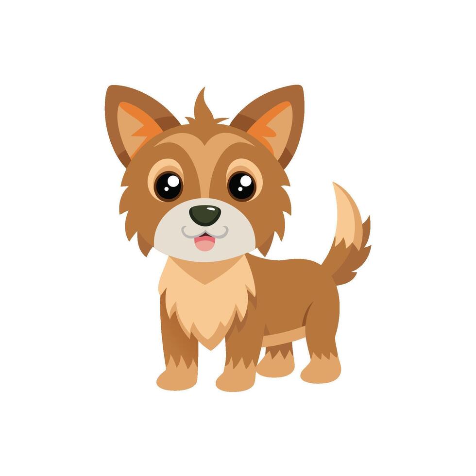 Cartoon dog with Happy expression on white background vector
