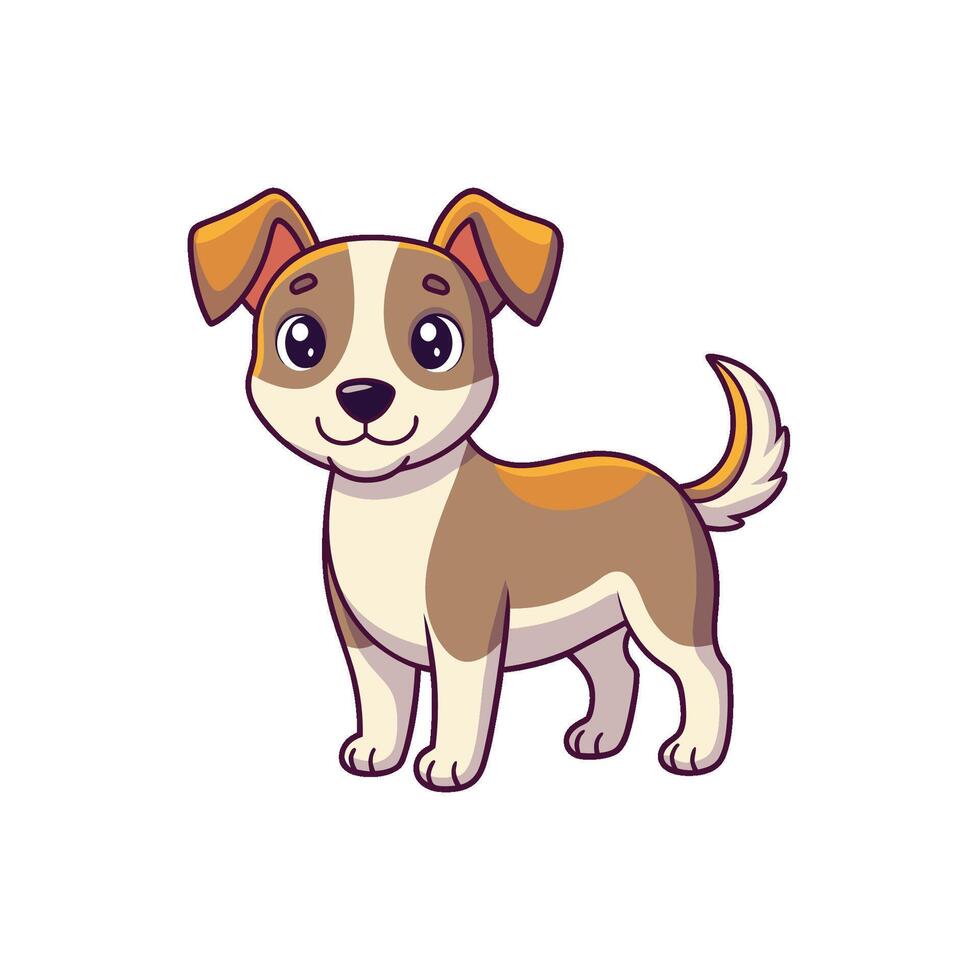 Cartoon dog with Happy expression on white background vector